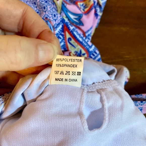 🏝️Multicolored One Piece Swim Dress🏝️ NIP - Picture 8 of 10